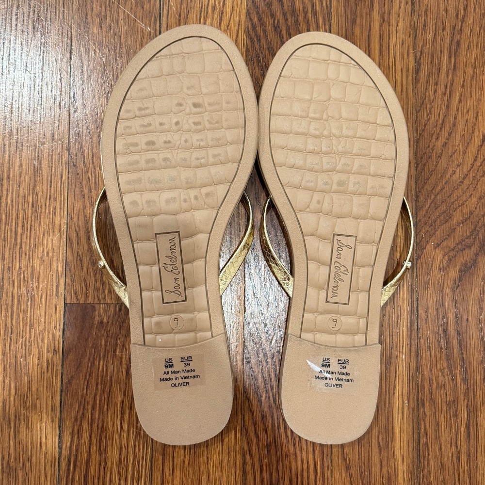Sam Edelman Gold Oliver Sandals Size 9 - Picture 3 of 4